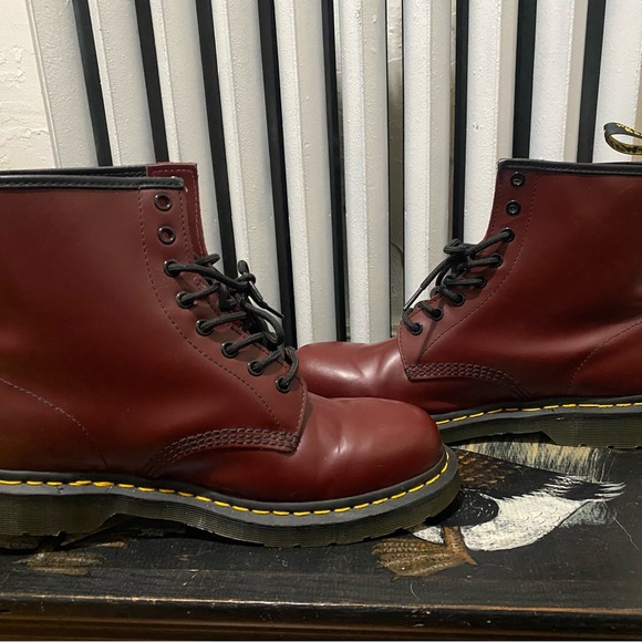 Dr. Martens 1460 SMOOTH LEATHER LACE UP BOOTS in “Cherry Red” - Picture 5 of 8